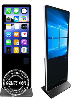 43 Inch Floor Stand Wifi Lcd Digital Signage Player With 80mm Terminal Printer