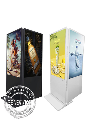 Double Sided Wifi Digital Signage Kiosk 55 Inch White Color Linux System