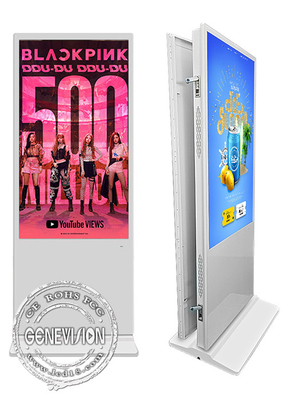 Double Sided Wifi Digital Signage Kiosk 55 Inch White Color Linux System