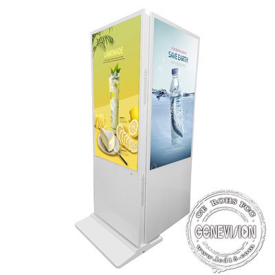 Floor Standing Advertising Kiosk 65 Inch With Dual Sides Cases