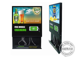 China Hot Sale 21.5inch Wall Mounted Android WIFI Digital Signage Advertising Displays with phone fast charger station kiosk supplier