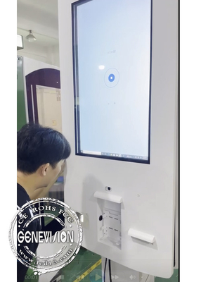 Camera Microphone Quick Service Kiosk With Printer Qr Code Scanner Logo Printing