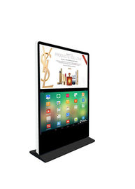 Floor stand double screen Android wifi metal touch screen kiosk 65 inch