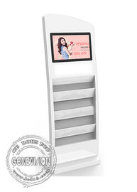 19 Inch Magazine Holder Advertising Standee Usb Update Media Kiosk With Book Shelves