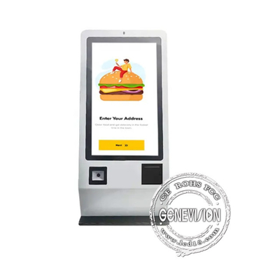 Desktop Android 24 Inch Touch Screen Self Service Automatic Payment Machine For Restaurant