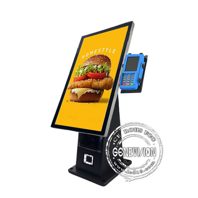 15.6 24 27 Inch Automatic Payment Terminal Touch Kiosks With Printer And Pos Bracket For Counter