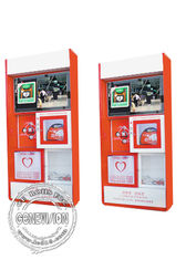 Lcd Display Cabinet Kiosk Digital Signage With Wifi , Aed Emergency Cardiac First Aid Advertising Station