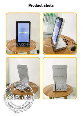 15.6inch L shape table advertising screen touch or no touch screen for counter