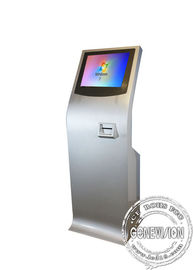Slim Touch Screen Kiosk Free Standing , All In One With Panel Screen And Thermal Printer Self-Service Machine