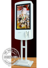 Floor Standing Touch Screen Kiosk Order Machine , Fast Food Store Dish Order Self Service Kiosk