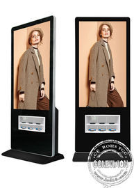 Airport Advertising 55&quot; WIFI digital signage wireless charger station kiosk for multi mobile phones
