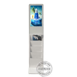 Floor Stand Kiosk Digital Signage LCD 21.5 Inch 1920*1080 With Book Brochure Holder