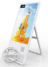 Portable Network LCD Advertising Player Kiosk 32 Inch With Sturdy Triangulated Base