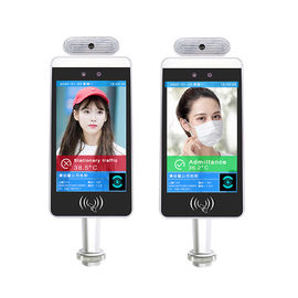 White Wifi Digital Signage Ips Panel With Detecting Temperature And Face Recognition Camera