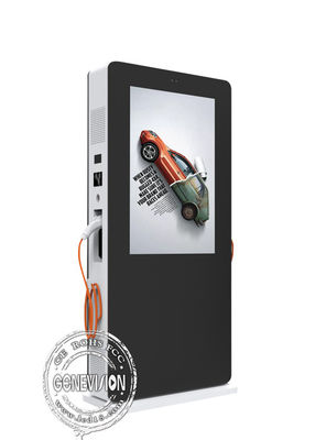Electric EV Car Charging Station With 43&quot; 55&quot; 4K LCD Digital Advertising Kiosk