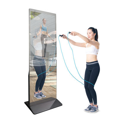 Floor Standing Android 7.1 Mirror LCD Display 400cd/m2 For Yoga Fitness
