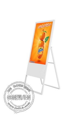 Semi Outdoor Moveable Full HD 1080P Poster Kiosk 43''