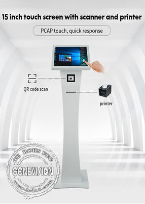 21.5 Inch Android Interactive Capacitive Touch Screen Kiosk Free Standing Style