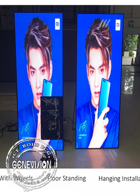 Portable Indoor Floor Standing P1 P2 P2.5 P3 Poster LED Display Support USB / WiFi / 4G