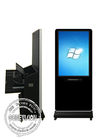 Wifi Network Touch Screen Kiosk with Printer, Indoor Floor Standing Lcd Advertising Standee Kiosk
