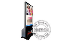 55inch Smart Touch Kiosk with Shoes Cleaner Interactive Android Advertising Standee with remote managing Software