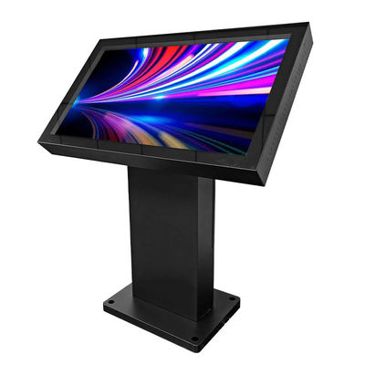 55 Inch Aluminum Heat Dissipation Outdoor Digital Signage Straight Stand  Podium