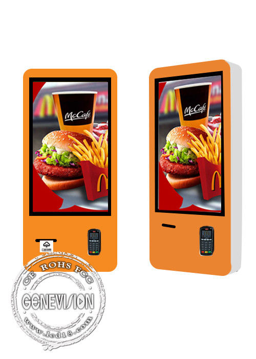 Restaurant 32 Inch Self service Kiosk 3G 4G 5G / Food Store LCD Payment Machine