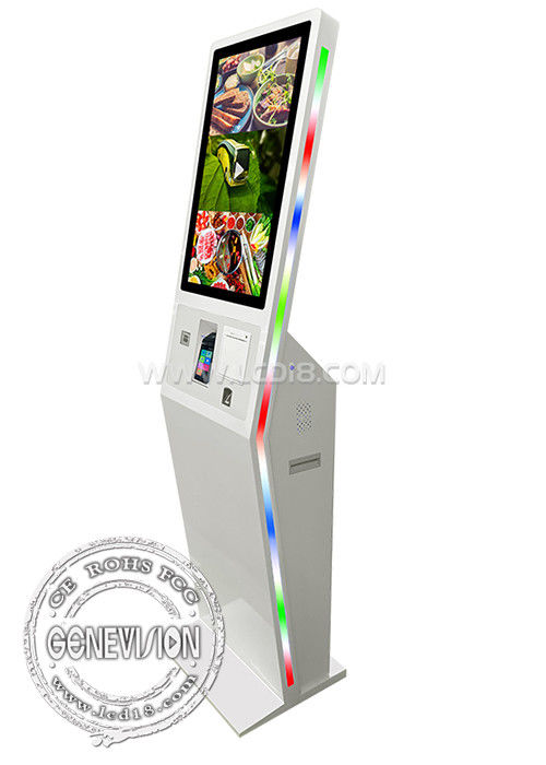 27 inch Receipt Printer QR Code Scanner Finger Print Self Service Kiosk ...