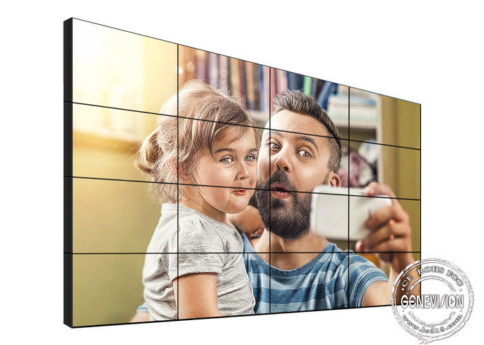 4 x 4 Ultra Narrow bezel LCD video wall display 55 " High Brightness