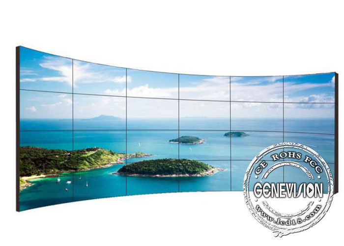 10W Digital Signage Video Wall 55 inch 4*8 Curved Ultra large Samsung IR Touch Screen