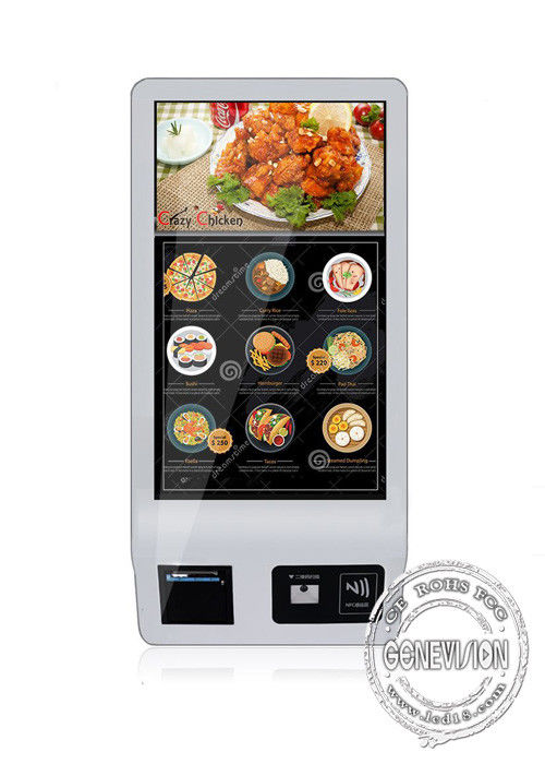 Automatic Ordering Self Service Digital Kiosks Touch Screen 32 Inch With QR Code Scanner