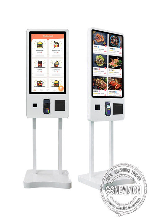 Floor Stand 32 inch Self Ordering Automated Touch Screen Payment Kiosk For Fast Food