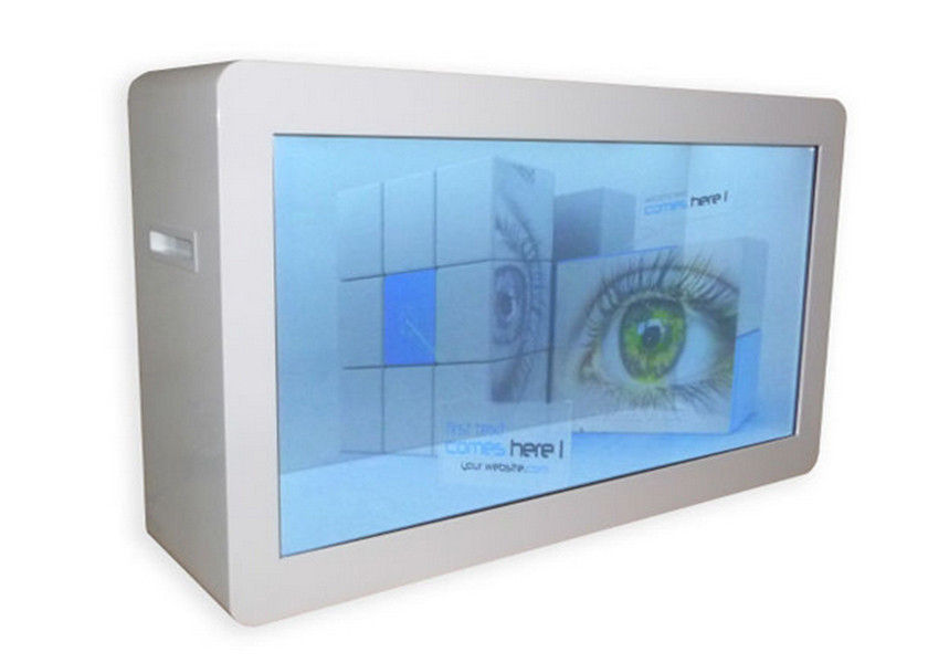 47 See Through Lcd Screen Kiosk Digital Signage , Multitouch Transparent Showcase