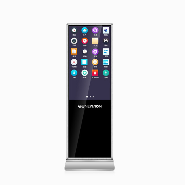 43" Single Dided Totem Black Advertising Digital Signage Kiosk With Free CMS Software