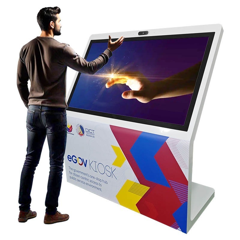 55” L-Type Vertical Touch Screen Display with Camera & Microphone for ...