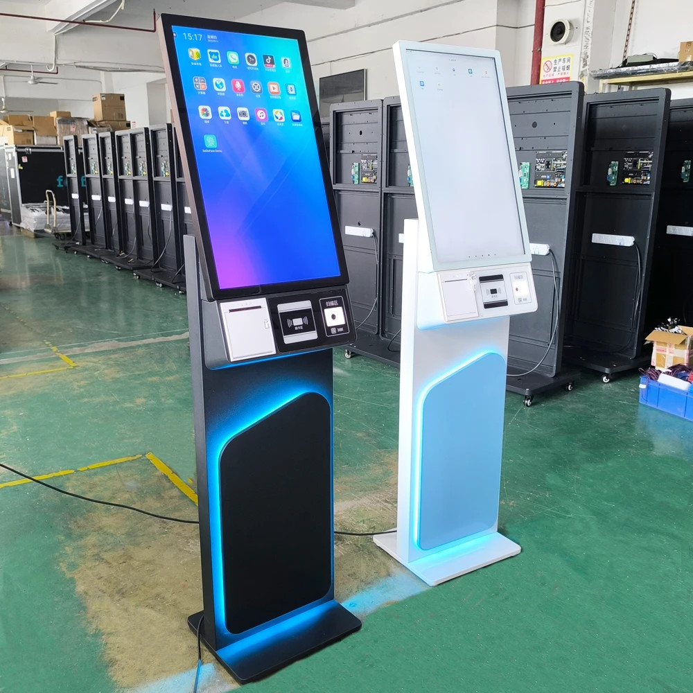 27 Inch Self Service Payment Kiosk With LED Light Strip And Touch Screen