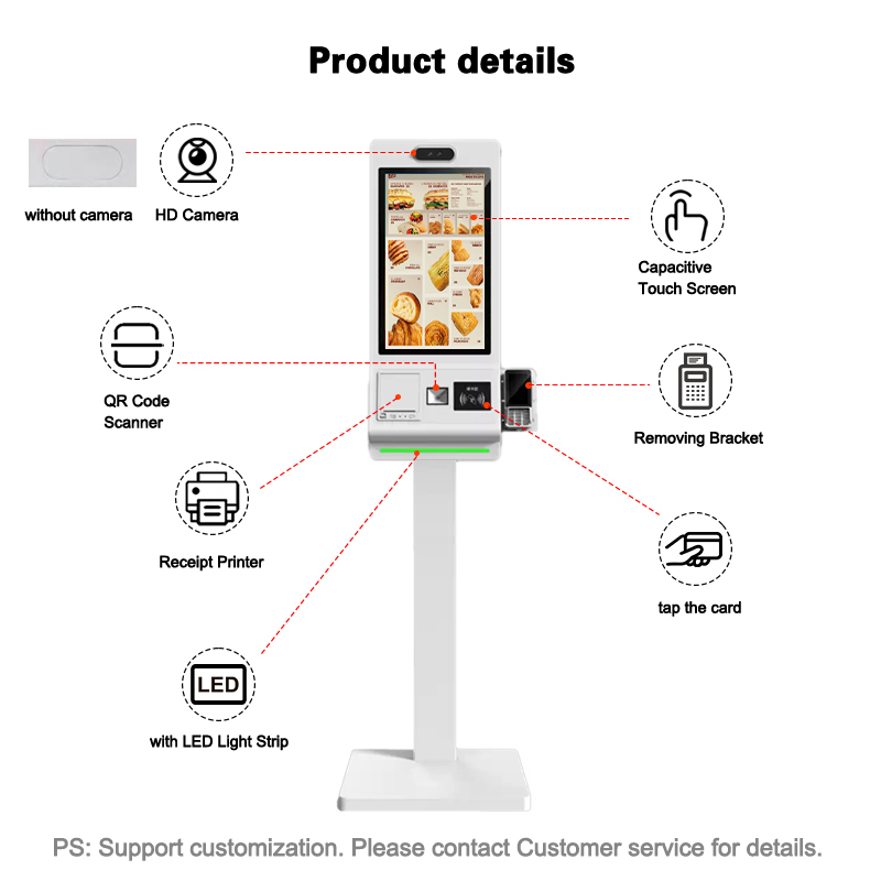 Interactive Touch Screen Payment Kiosk with Printer & QR Scanner