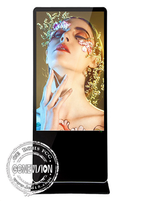 Free Standing Digital Lcd Advertising Screen Capacitive Touch 10 Dots 500 Brightness 43 Inch