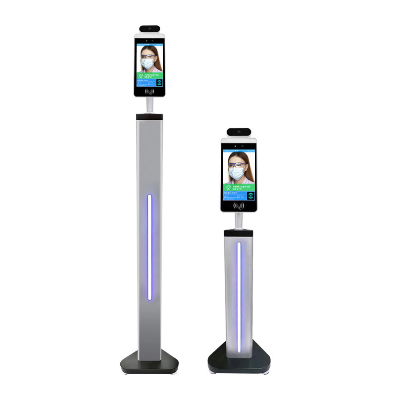 Floor Standing Face Recognition Temperature Measuring Kiosk With 8" LCD Display