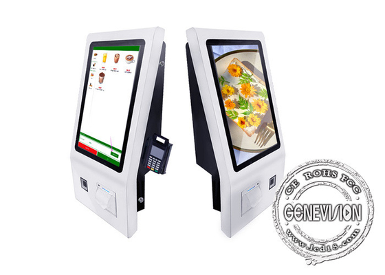 21.5 Inch Desktop Ordering Kiosk Machine Inbuilt QR Barcode 80mm Terminal Printer