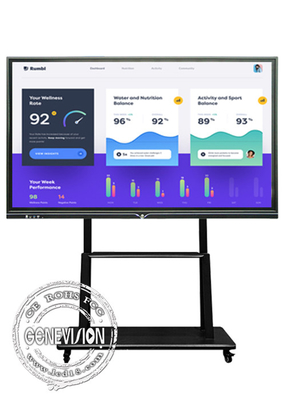 Anti Glare Glass 85 Inch 4K Flat IR Touch Screen Panel Android Win 10 Dual System