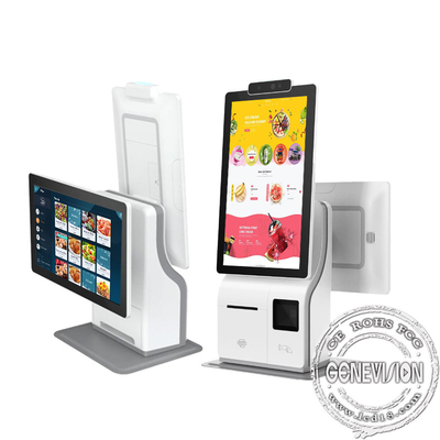 Face Recognition Bar Code Type Ticket Printer Touch Ordering Display 15.6 Inch
