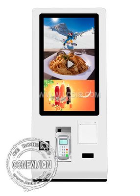 Hotel 24 Inch Vertical Desktop Printer QR Code Scanner Card Dispenser Self Service Check In Kiosk
