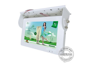 White Colour Bus Digital Signage Display / Android System Lcd Ad Screen With 4G Module