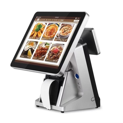 Supermarket 15.6'' Windows Dual Screen POS System With Printer Scanner