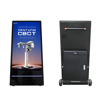 Wireless Battery Portable Kiosk With Foldable Wheels Outdoor