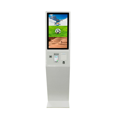Touch Screen 27'' Cash Payment Kiosk With NFC Pos Termianl And Camera