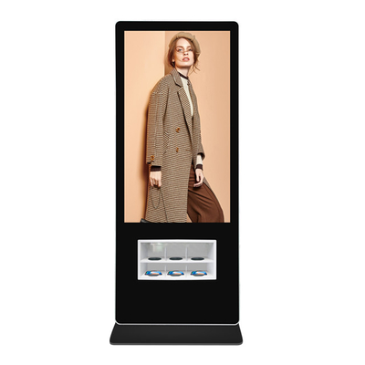 55 Inch Floor Standing Android Digital Signage Kiosk With Smart Wireless Charging Station