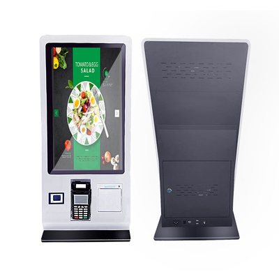 24 Inch Desktop Self Service Check Out Kiosk With Printer QR Code Scanner For Restaurant