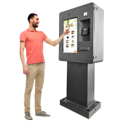 21.5inch outdoor self service payment touch all in one kiosk printer kiosk with camera for car washing